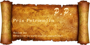 Prix Petronella névjegykártya